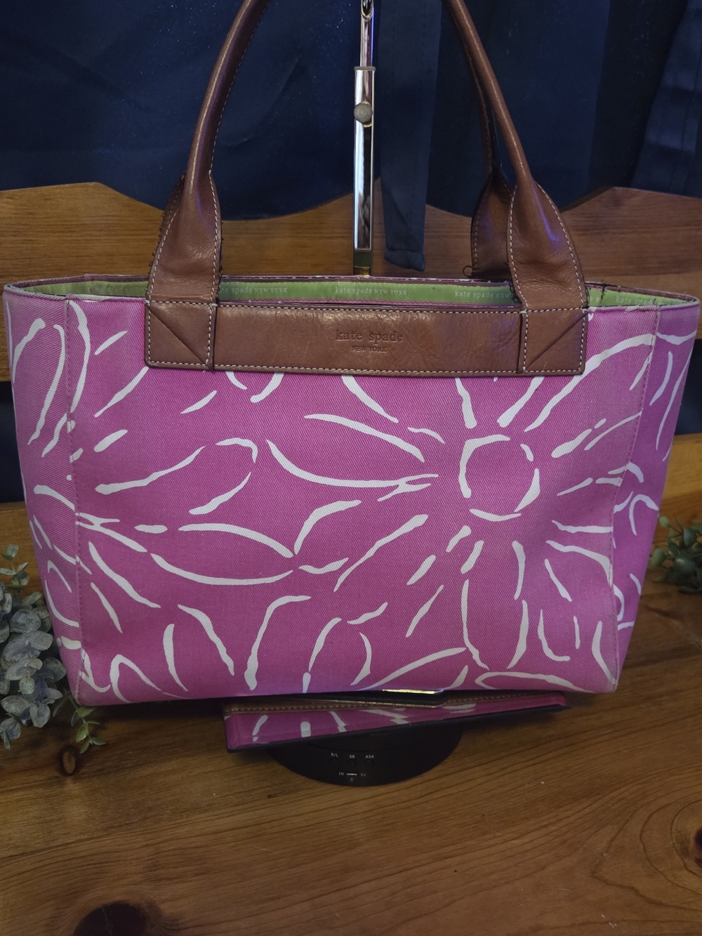 Kate Spade Pink Floral Statement Tote | Leather Handles Preppy Chic Classic - Picture 3 of 16